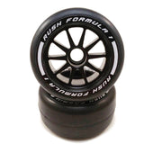 RUSH VF1 FMS F1 Front Rubber Slick Tires Medium Soft Premount 2 pcs (Green) - RU-0469
