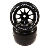 RUSH VF1 HARSS F1 Rear Rubber Slick Tires Asphalt Hyper Soft Premount 2 pcs (Double Pink) - RU-0472