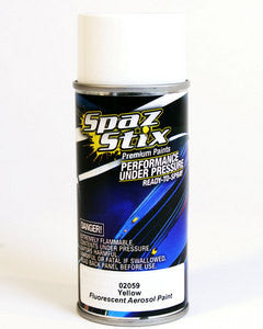 SPAZ STIX YELLOW FLUORESCENT AEROSOL PAINT 3.5OZ - SZX02059 - ActivRC