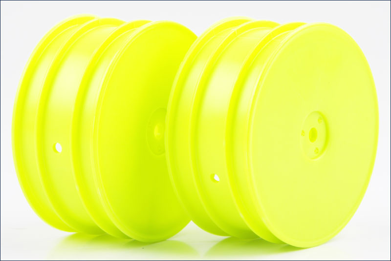 KYOSHO 12mm Hex 4WD Front Buggy Wheels 56mm Flush ZX6 Yellow - W5201